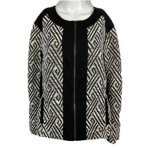 Ruby Rd. Black and White Patterned Jacket